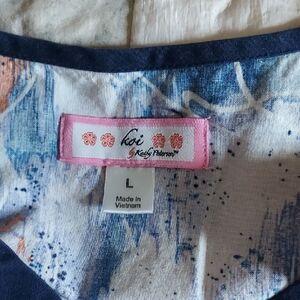 Koi  Blue Patterned Top